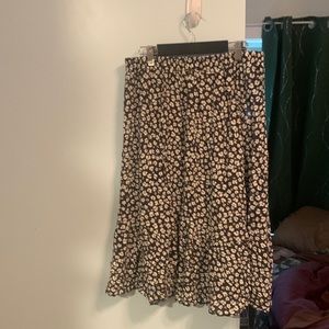 flower print knee length skirt